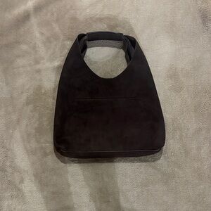 Chic Black Suede Handbag